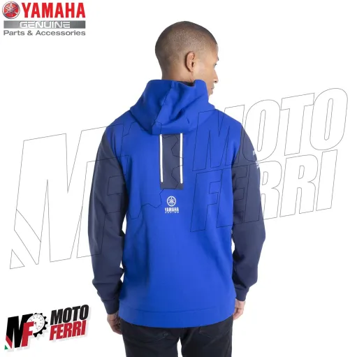MF6121 Felpa con Zip e Cappuccio Paddock Blu da Uomo Originale Yamaha Racing