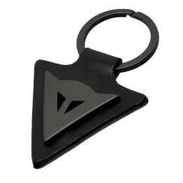 MF6132 - Portachiavi Dainese Keyring Originale in Pelle Nera e Acciaio