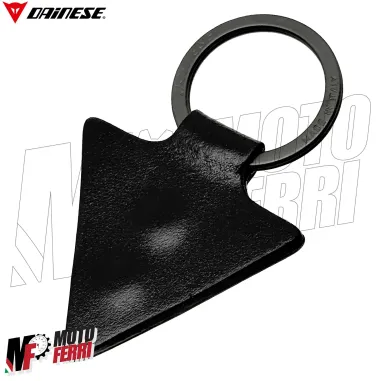 MF6132 - Portachiavi Dainese Keyring Originale in Pelle Nera e Acciaio