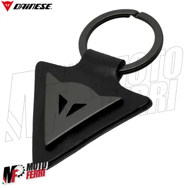 MF6132 - Portachiavi Dainese Keyring Originale in Pelle Nera e Acciaio