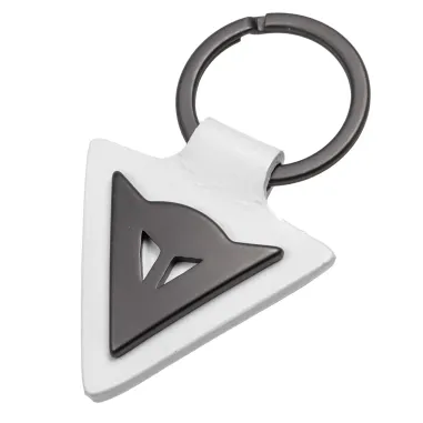 MF613X Portachiavi Dainese Keyring Originale in Pelle Bianca e Acciaio