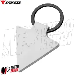 MF613X Portachiavi Dainese Keyring Originale in Pelle Bianca e Acciaio 2