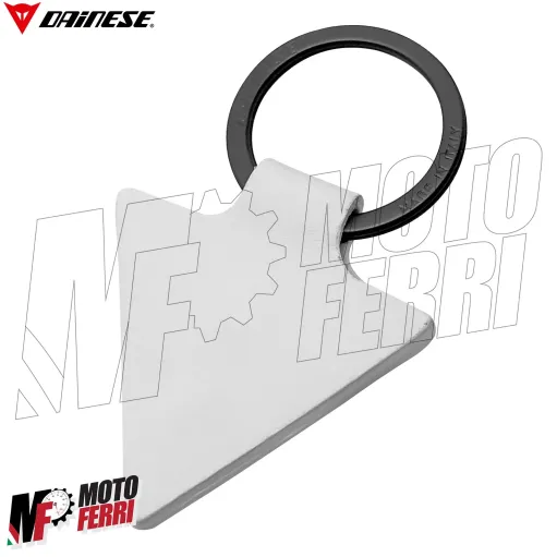 MF613X Portachiavi Dainese Keyring Originale in Pelle Bianca e Acciaio