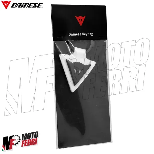 MF613X Portachiavi Dainese Keyring Originale in Pelle Bianca e Acciaio