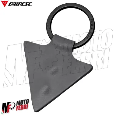 MF6136 - Portachiavi Dainese Keyring Originale in Pelle Grigia e Acciaio