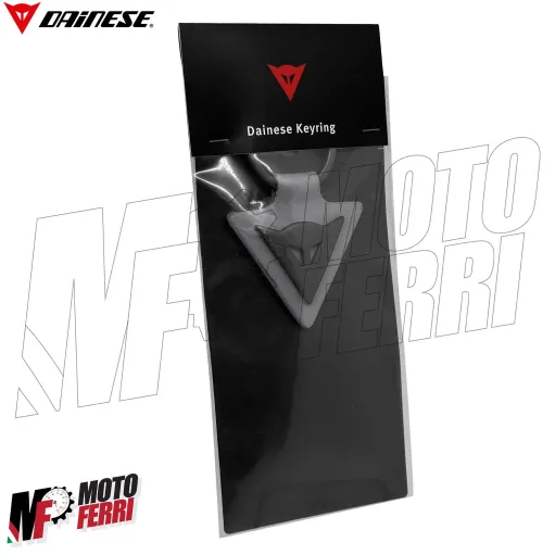 MF6136 - Portachiavi Dainese Keyring Originale in Pelle Grigia e Acciaio