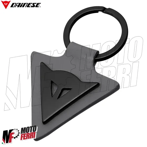 MF6136 - Portachiavi Dainese Keyring Originale in Pelle Grigia e Acciaio