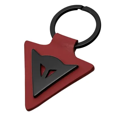 MF6135 - Portachiavi Dainese Keyring Originale in Pelle Rossa e Acciaio