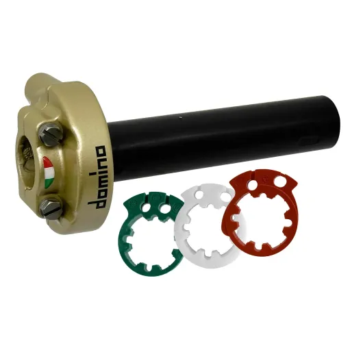 MF4219 Comando Gas Rapido Domino Racing XM2 Oro 3 Ghiere 2 Fili Univesale Moto