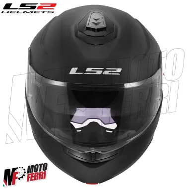 MF6159 Casco Modulare LS2 Strobe II FF908 Nero Opaco Omologazione 22.06