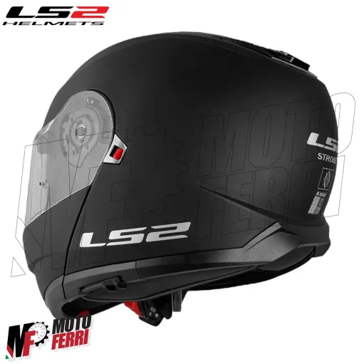 MF6159 Casco Modulare LS2 Strobe II FF908 Nero Opaco Omologazione 22.06