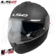 MF6159 Casco Modulare LS2 Strobe II FF908 Nero Opaco Omologazione 22.06