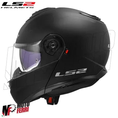 MF6159 Casco Modulare LS2 Strobe II FF908 Nero Opaco Omologazione 22.06