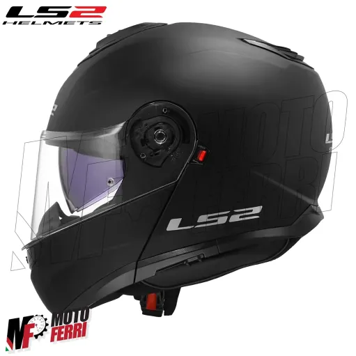 MF6159 Casco Modulare LS2 Strobe II FF908 Nero Opaco Omologazione 22.06