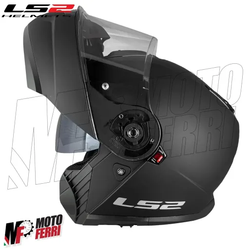 MF6159 Casco Modulare LS2 Strobe II FF908 Nero Opaco Omologazione 22.06