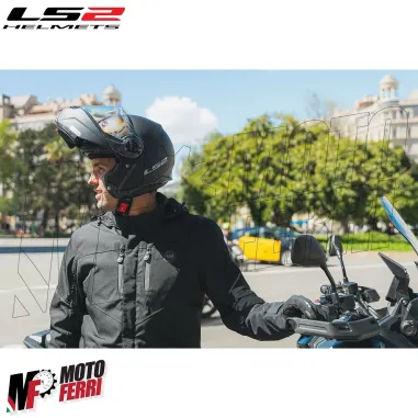 MF6159 Casco Modulare LS2 Strobe II FF908 Nero Opaco Omologazione 22.06