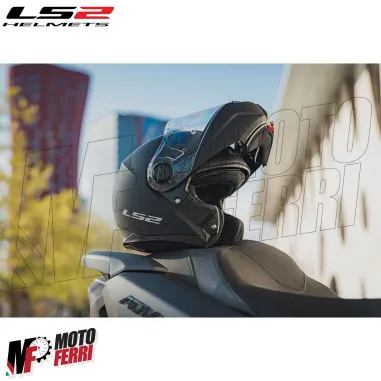 MF6159 Casco Modulare LS2 Strobe II FF908 Nero Opaco Omologazione 22.06