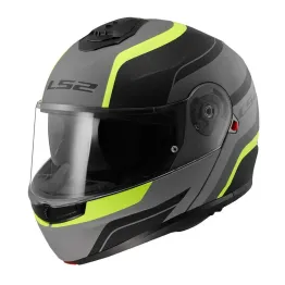 MF6160 - Casco Modulare LS2 Strobe II Monza Nero Grigio Verde Opaco FF908