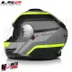 MF6160 - Casco Modulare LS2 Strobe II Monza Nero Grigio Verde Opaco FF908