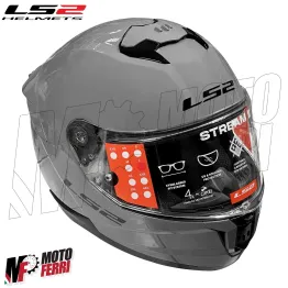 MF6161 Casco Integrale LS2 Stream II Solid Nardo Grey Grigio Lucido FF808 2