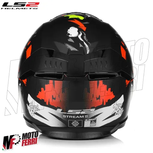 MF6166 Casco Integrale LS2 Stream II Angry Monkey Nero Rosso Opaco FF808