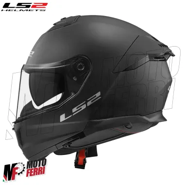 MF6167 Casco Integrale LS2 Stream II Solid Matt Black Rosso Opaco FF808