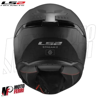 MF6167 Casco Integrale LS2 Stream II Solid Matt Black Rosso Opaco FF808