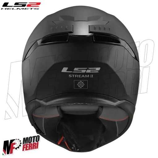 MF6167 Casco Integrale LS2 Stream II Solid Matt Black Rosso Opaco FF808