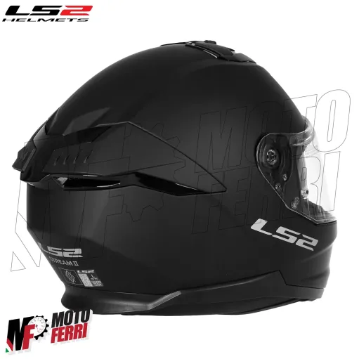 MF6167 Casco Integrale LS2 Stream II Solid Matt Black Rosso Opaco FF808