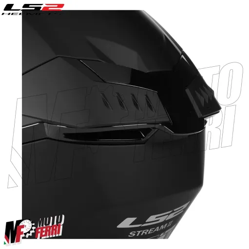 MF6167 Casco Integrale LS2 Stream II Solid Matt Black Rosso Opaco FF808