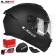 MF6167 Casco Integrale LS2 Stream II Solid Matt Black Rosso Opaco FF808