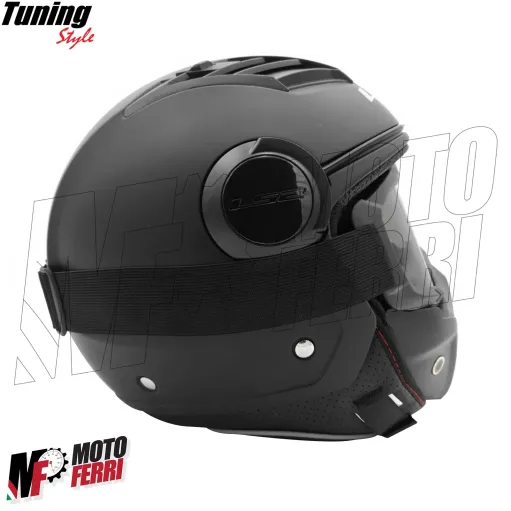 MF6024 Maschera Mask Nero con Elastico Universale Casco Jet Custom Occhiali