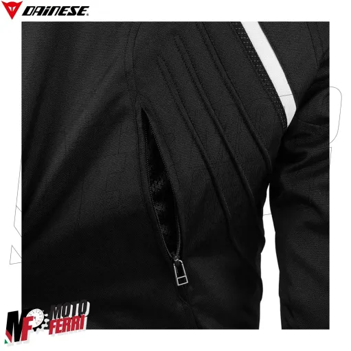 MF6172 Giacca Moto Dainese Avro D2 Tex Jacket Bianco/Nero Cordura con Protezioni