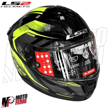 MF6181 Casco Integrale LS2 Stream II Fury Black Hi-Vis Yellow Nero / Verde FF808