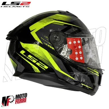 MF6181 Casco Integrale LS2 Stream II Fury Black Hi-Vis Yellow Nero / Verde FF808