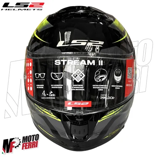 MF6181 Casco Integrale LS2 Stream II Fury Black Hi-Vis Yellow Nero / Verde FF808