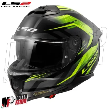 MF6181 Casco Integrale LS2 Stream II Fury Black Hi-Vis Yellow Nero / Verde FF808