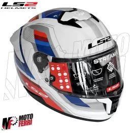 MF6182 Casco Integrale LS2 Stream II White Blue Red Bianco Blu Rosso BMW FF808 2