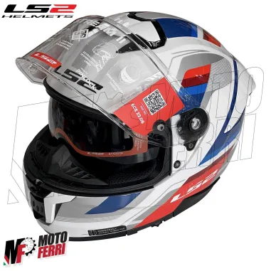 MF6182 Casco Integrale LS2 Stream II White Blue Red Bianco Blu Rosso BMW FF808