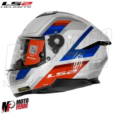 MF6182 Casco Integrale LS2 Stream II White Blue Red Bianco Blu Rosso BMW FF808