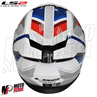 MF6182 Casco Integrale LS2 Stream II White Blue Red Bianco Blu Rosso BMW FF808