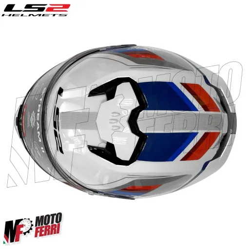 MF6182 Casco Integrale LS2 Stream II White Blue Red Bianco Blu Rosso BMW FF808