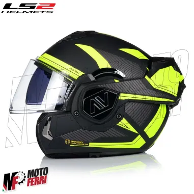 MF6183 - Casco Modulare Convertibile LS2 Advant X Oblivion Matt Black His Vis FF901