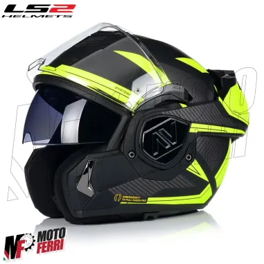 MF6183 - Casco Modulare Convertibile LS2 Advant X Oblivion Matt Black His Vis FF901