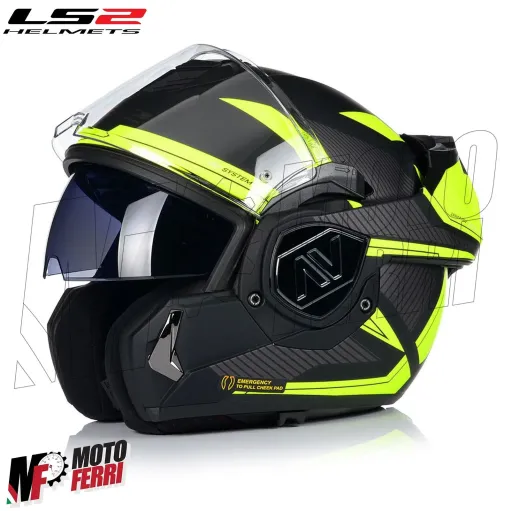 MF6183 - Casco Modulare Convertibile LS2 Advant X Oblivion Matt Black His Vis FF901