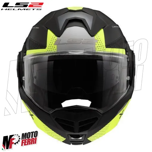 MF6183 - Casco Modulare Convertibile LS2 Advant X Oblivion Matt Black His Vis FF901