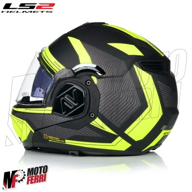 MF6183 - Casco Modulare Convertibile LS2 Advant X Oblivion Matt Black His Vis FF901
