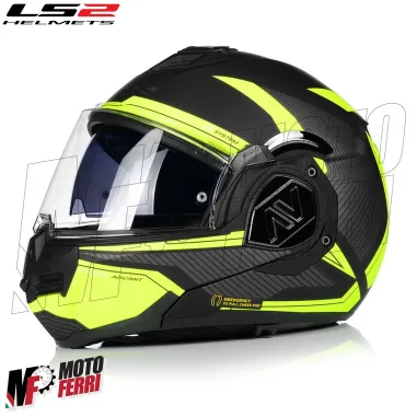 MF6183 - Casco Modulare Convertibile LS2 Advant X Oblivion Matt Black His Vis FF901