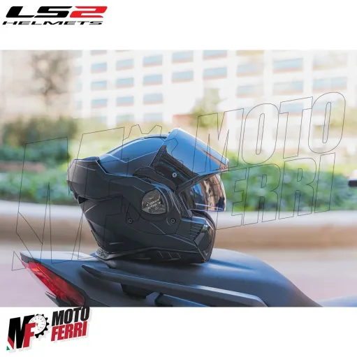MF6184 - Casco Modulare Convertibile LS2 Advant X Solid Matt Black Nero Opaco FF901
