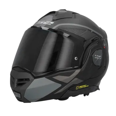 MF6185 Casco Modulare Convertibile LS2 Advant X Metryk Matt Titanium Nero / Grigio Opaco